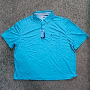 IZOD Men's Saltwater Beach Polo - Bachelor Button Blue 2XL Big NWT